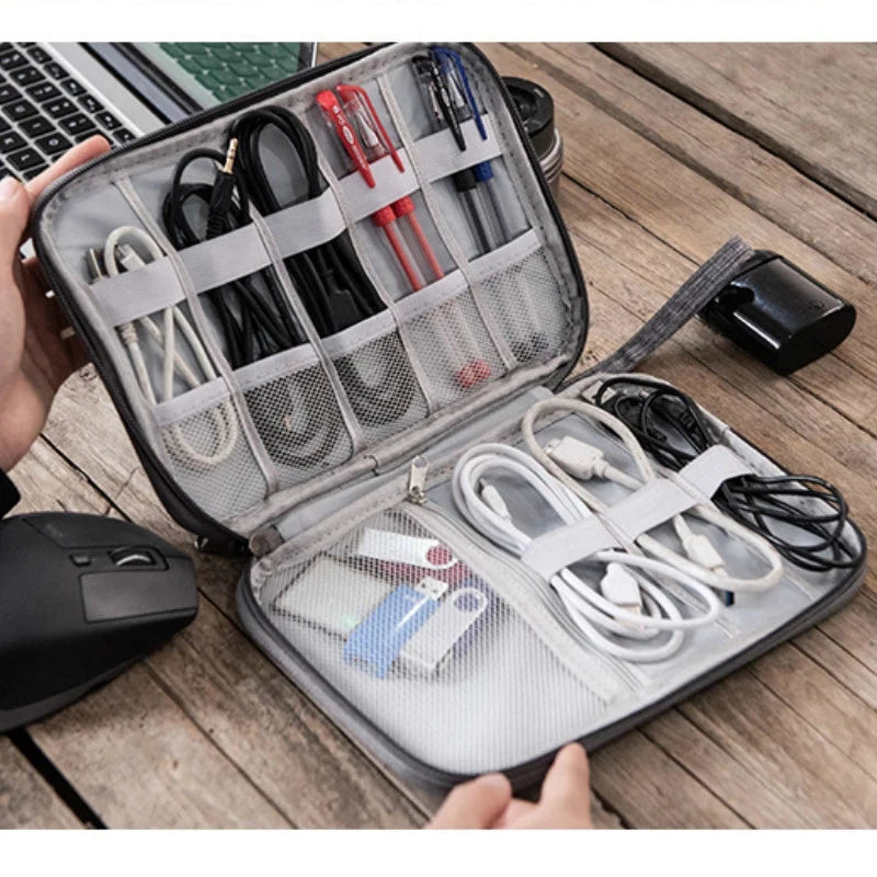 Portable Power Bank Bag Cables Earphone Wire Organizer