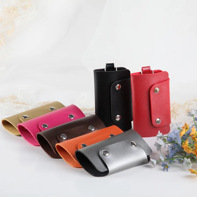 Portable Pu Leather Keychain Key Holder Bag Case