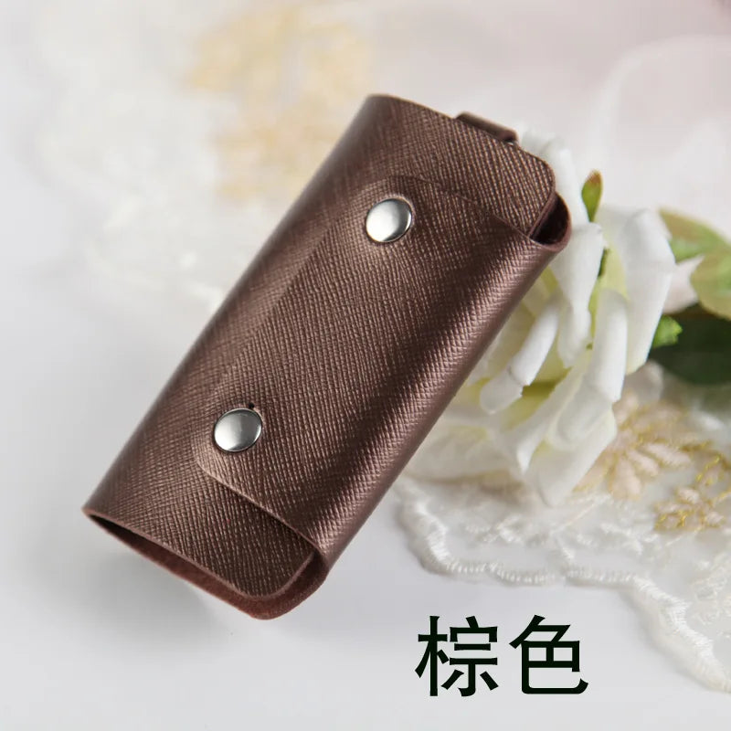 Portable Pu Leather Keychain Key Holder Bag Case