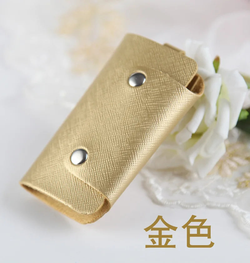 Portable Pu Leather Keychain Key Holder Bag Case
