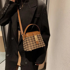 Small Box Bags Women Lattice Vintage Shoulder Messenger Bag