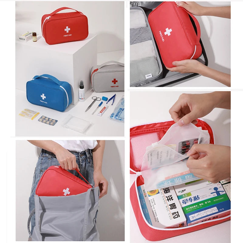 Portable Storage Bag First Aid Emergency Medicine Outdoor Pill Survival