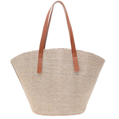 Straw Shoulder Tote Bag for Summer Beach Holiday Travel