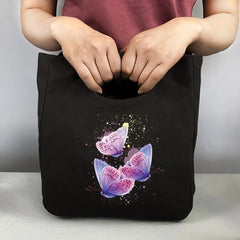 Canvas Tote Lunch Bag Anime Butterfly Print Eco-Friendly Travel Storage