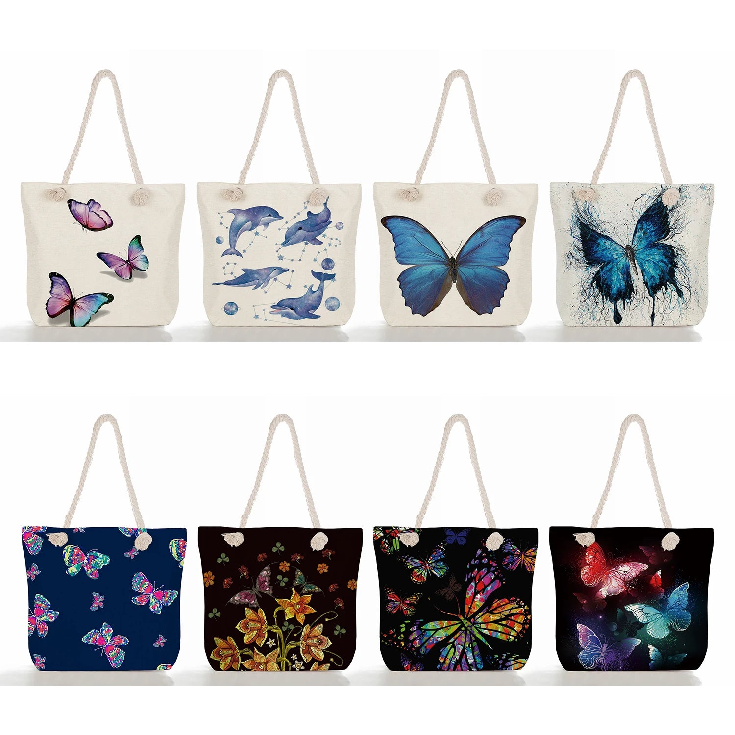 Thick Rope Linen Shoulder Bag High Capacity Summer Travel Beach Shopping Bag