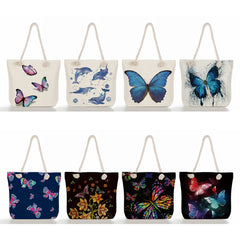 Thick Rope Linen Shoulder Bag High Capacity Summer Travel Beach Shopping Bag