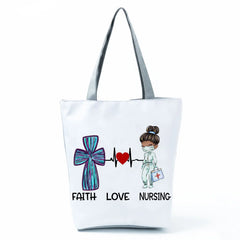 High Capacity Nurse Tote Bag Reusable Shopping Handbag