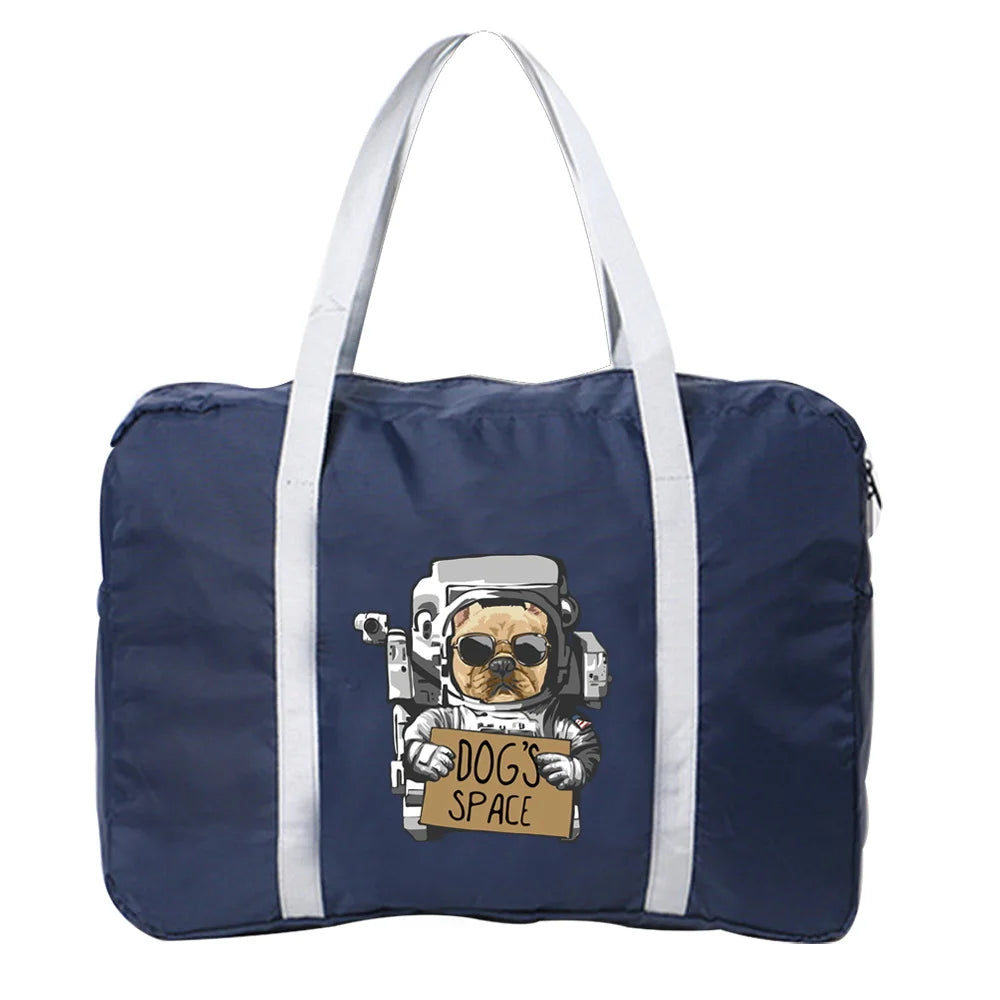 Portable Travel Bag Women Luggage Business Trip Astronaut Pattern Large Capacity