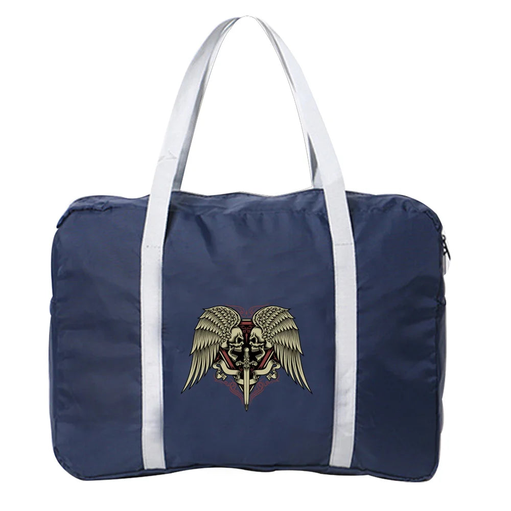 Portable Travel Bag Women Luggage Business Trip Foldable Organizer Skull Pattern