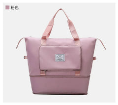 Large Capacity Pink Duffel Bag for Travel and Fitness