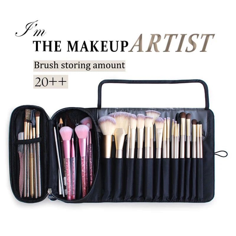 Portable Travel Makeup Brush Storage Bag Waterproof Cosmetic Case Organizer