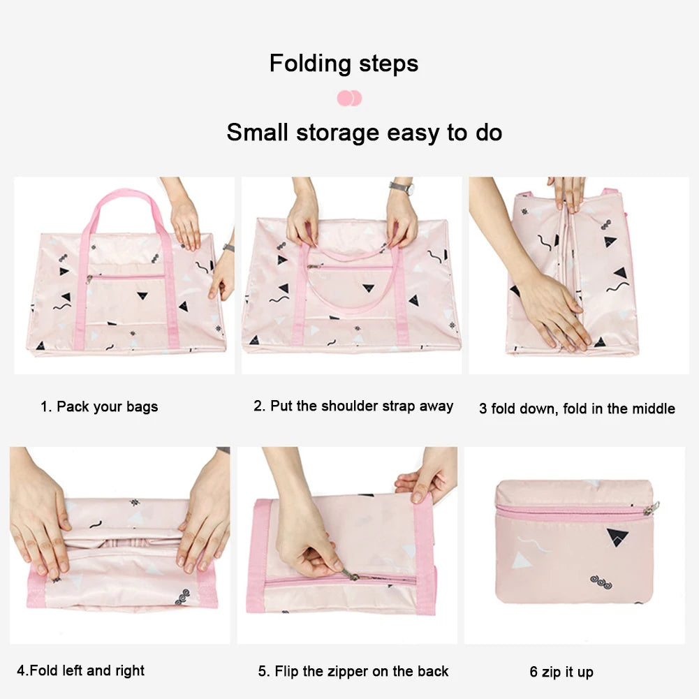Portable Travel Sport Folding Waterproof Zipper Luggage Bag Tote Storage Pouch