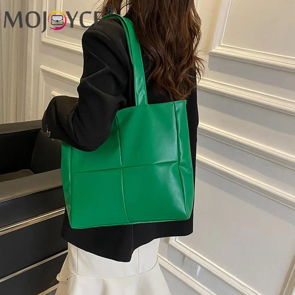 Travel Women Large Capacity Handbags PU Leather Solid Top-handle Bag