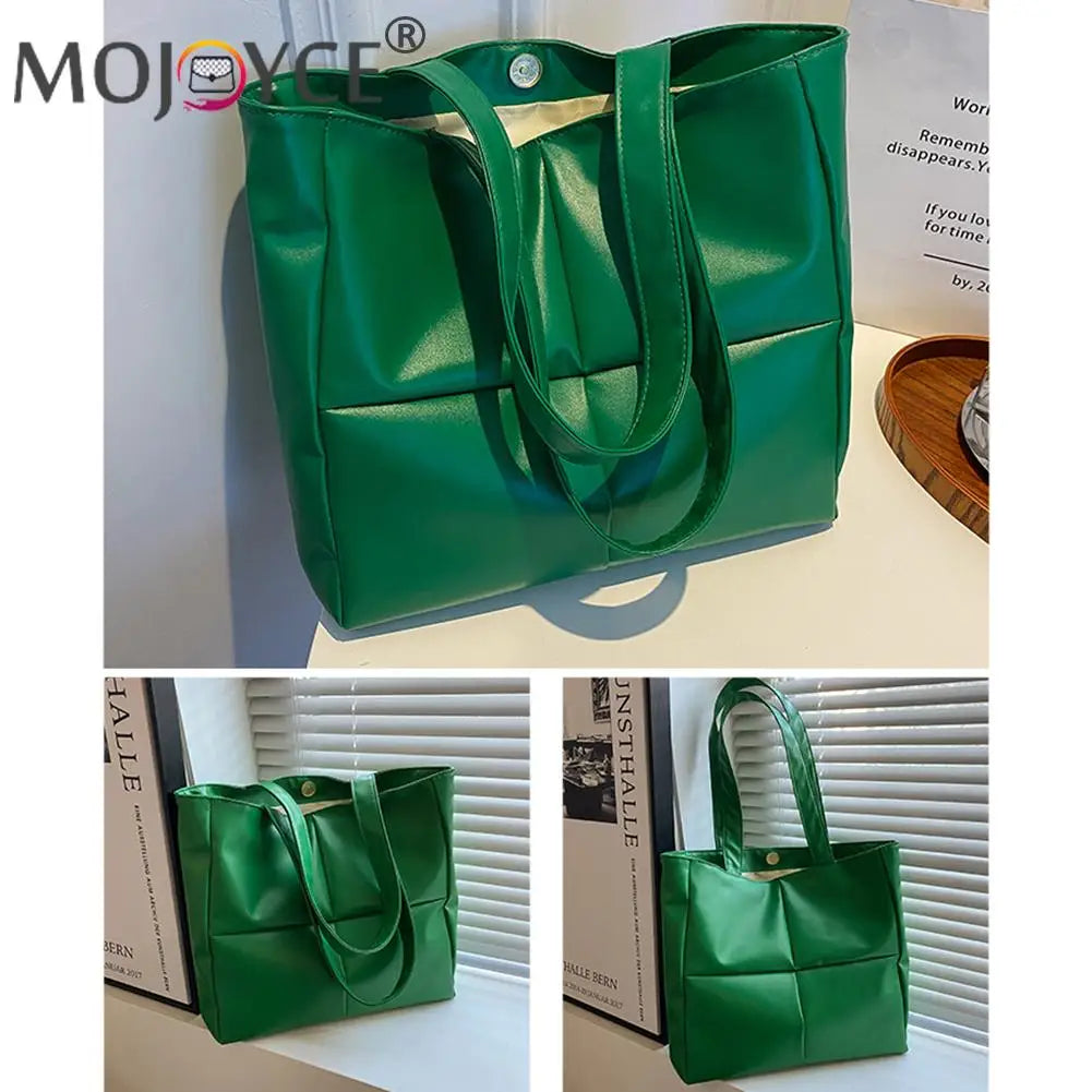 Travel Women Large Capacity Handbags PU Leather Solid Top-handle Bag