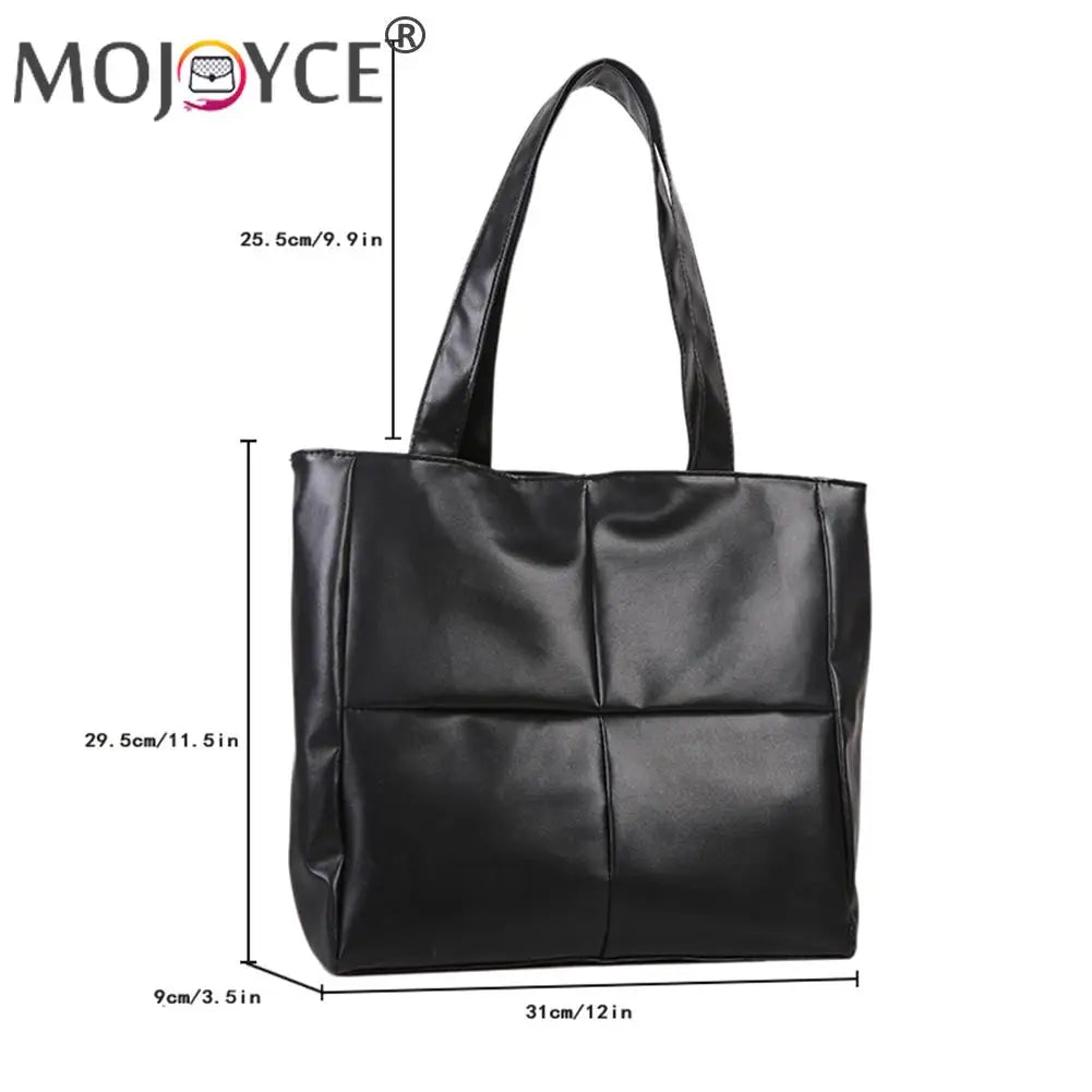 Travel Women Large Capacity Handbags PU Leather Solid Top-handle Bag