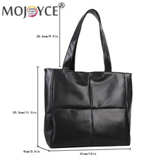 Travel Women Large Capacity Handbags PU Leather Solid Top-handle Bag