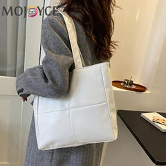 Travel Women Large Capacity Handbags PU Leather Solid Top-handle Bag
