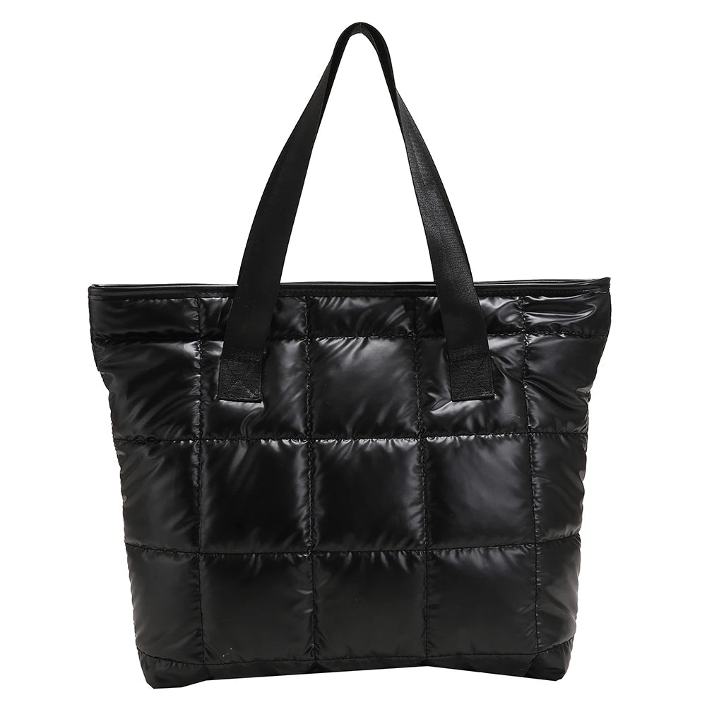 Women's Portable Padded Nylon Space Bag - Solid Quilted Lattice