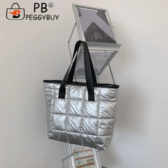 Women's Portable Padded Nylon Space Bag - Solid Quilted Lattice