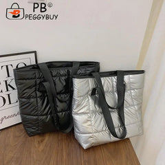 Women's Portable Padded Nylon Space Bag - Solid Quilted Lattice