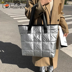 Women's Portable Padded Nylon Space Bag - Solid Quilted Lattice