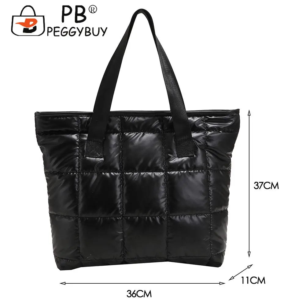 Women's Portable Padded Nylon Space Bag - Solid Quilted Lattice