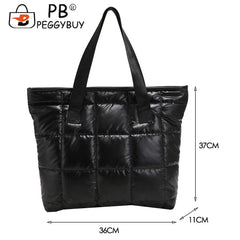 Women's Portable Padded Nylon Space Bag - Solid Quilted Lattice