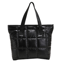 Women's Portable Padded Nylon Space Bag - Solid Quilted Lattice