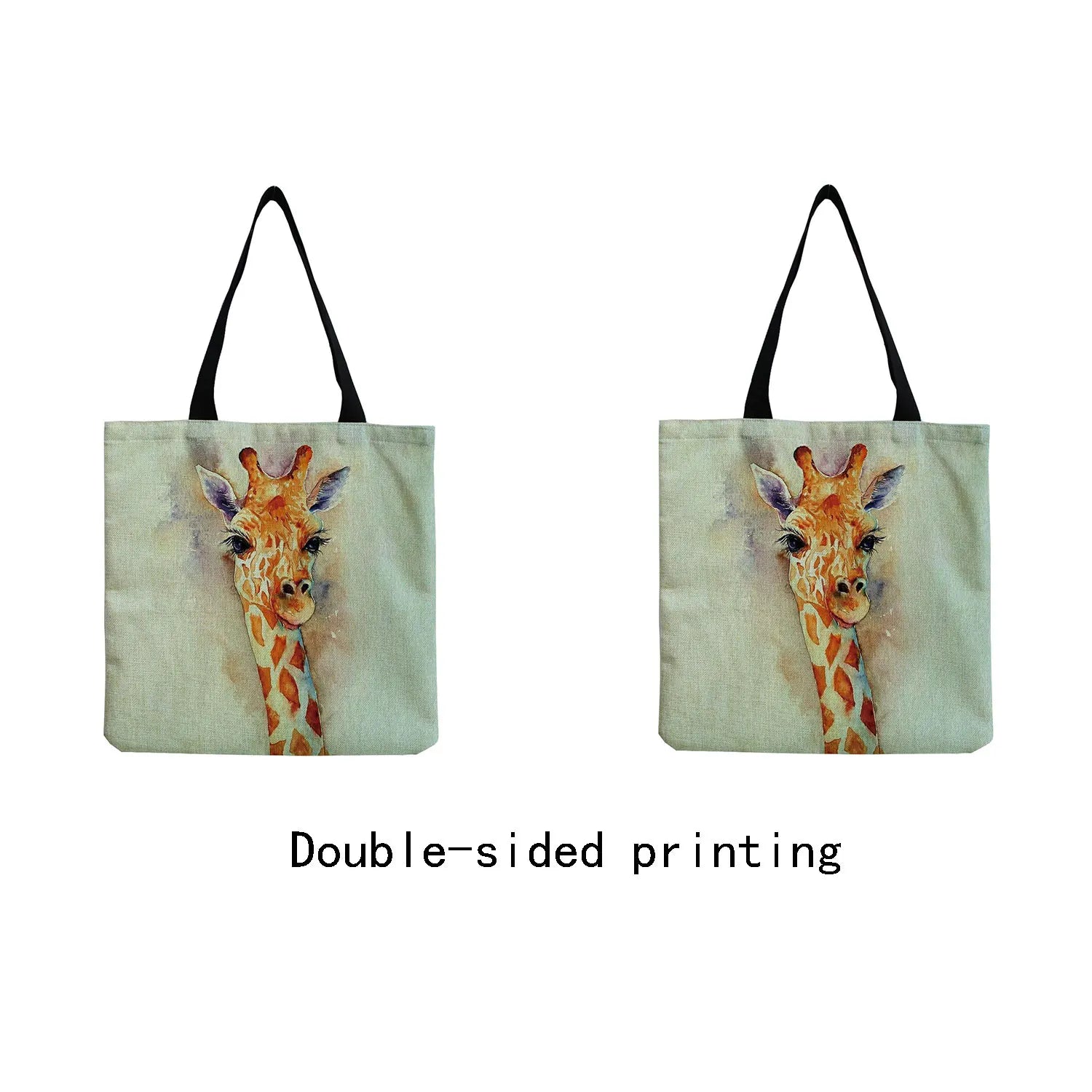 Portable Women Eco Friendly Bag Giraffe Printed High Capacity