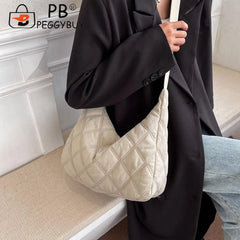 Portable Women Nylon Cotton Padded Shoulder Crossbody Bag