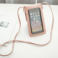 Women Shoulder Bag Cross Body Mobile Phone Touch Screen Window Mini Purse