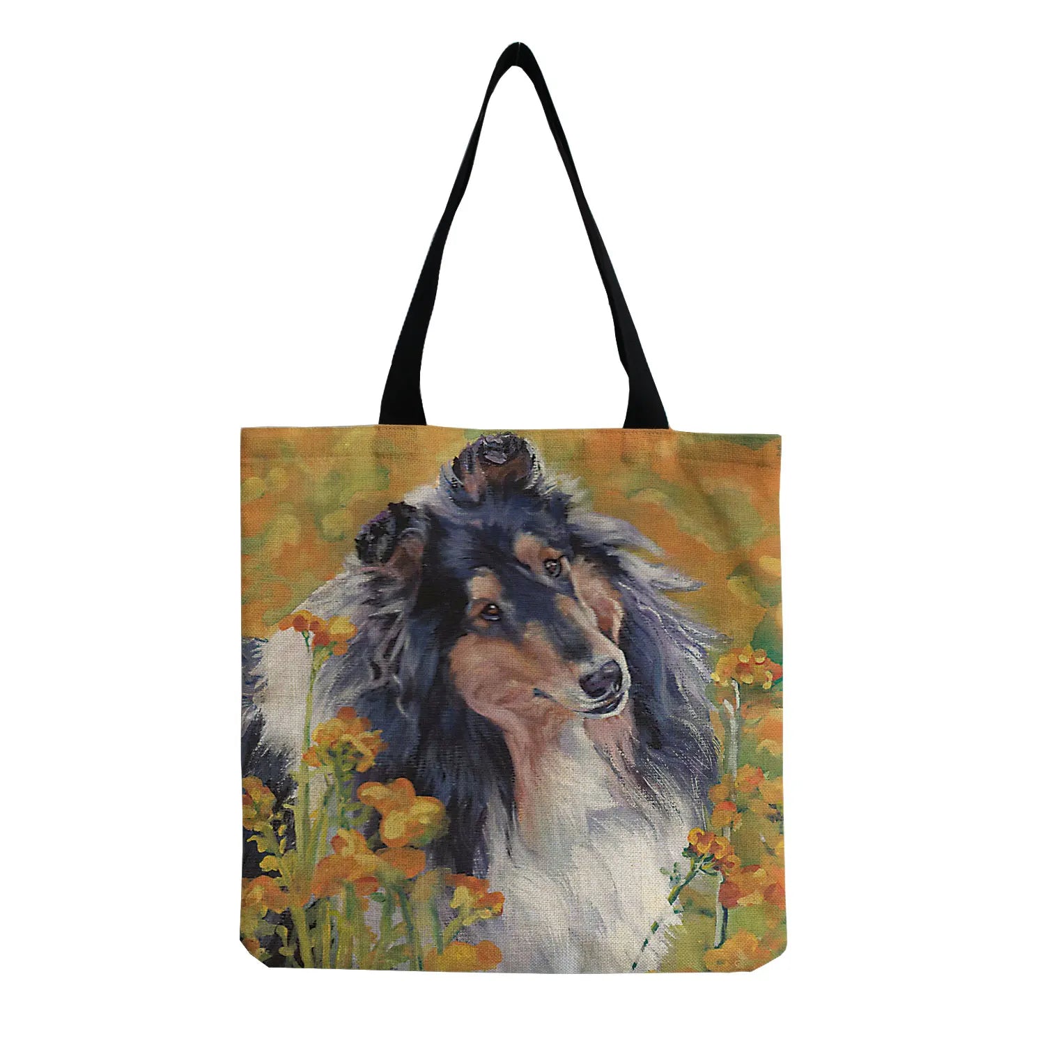Portable Women's Beach Bag High Capacity Cartoon Animal Dog Print Tote Bag
