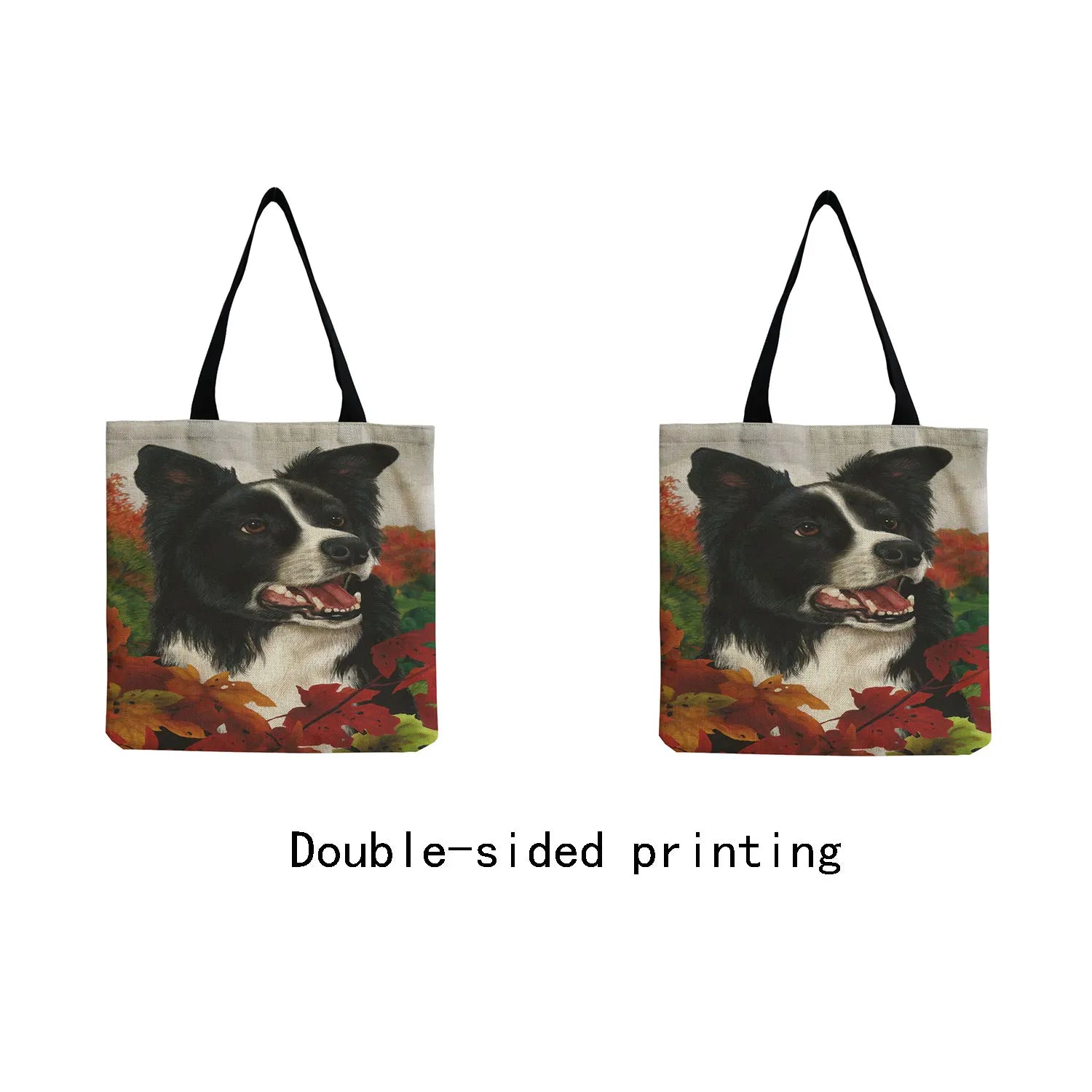 Portable Women's Beach Bag High Capacity Cartoon Animal Dog Print Tote Bag