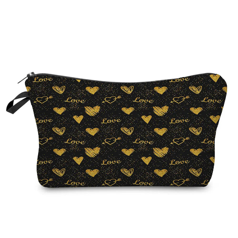 Floral Love Print Travel Organizer Toiletry Bag