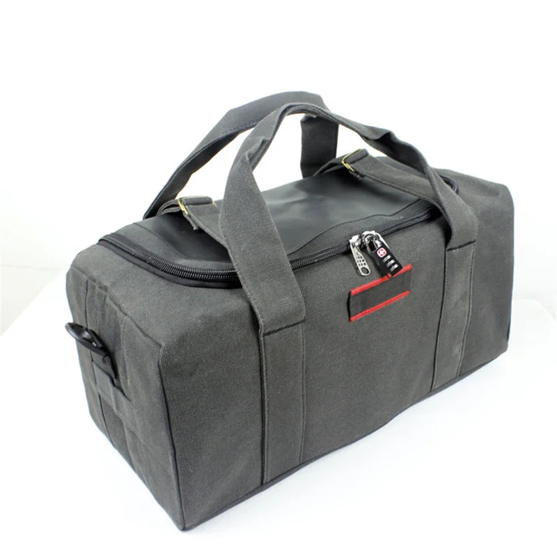 Canvas Men's Travel Bag with High Shoulder Portable Handbag