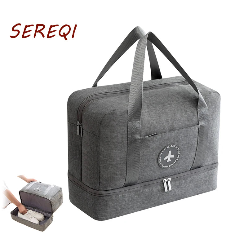 Portable Storage Bag Double-Layer Separation Shoe Waterproof Travel Bag