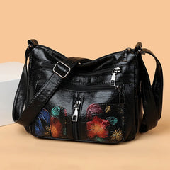 Girls Sheepskin Grain Cross School Bags Purses Women Messenger Bag