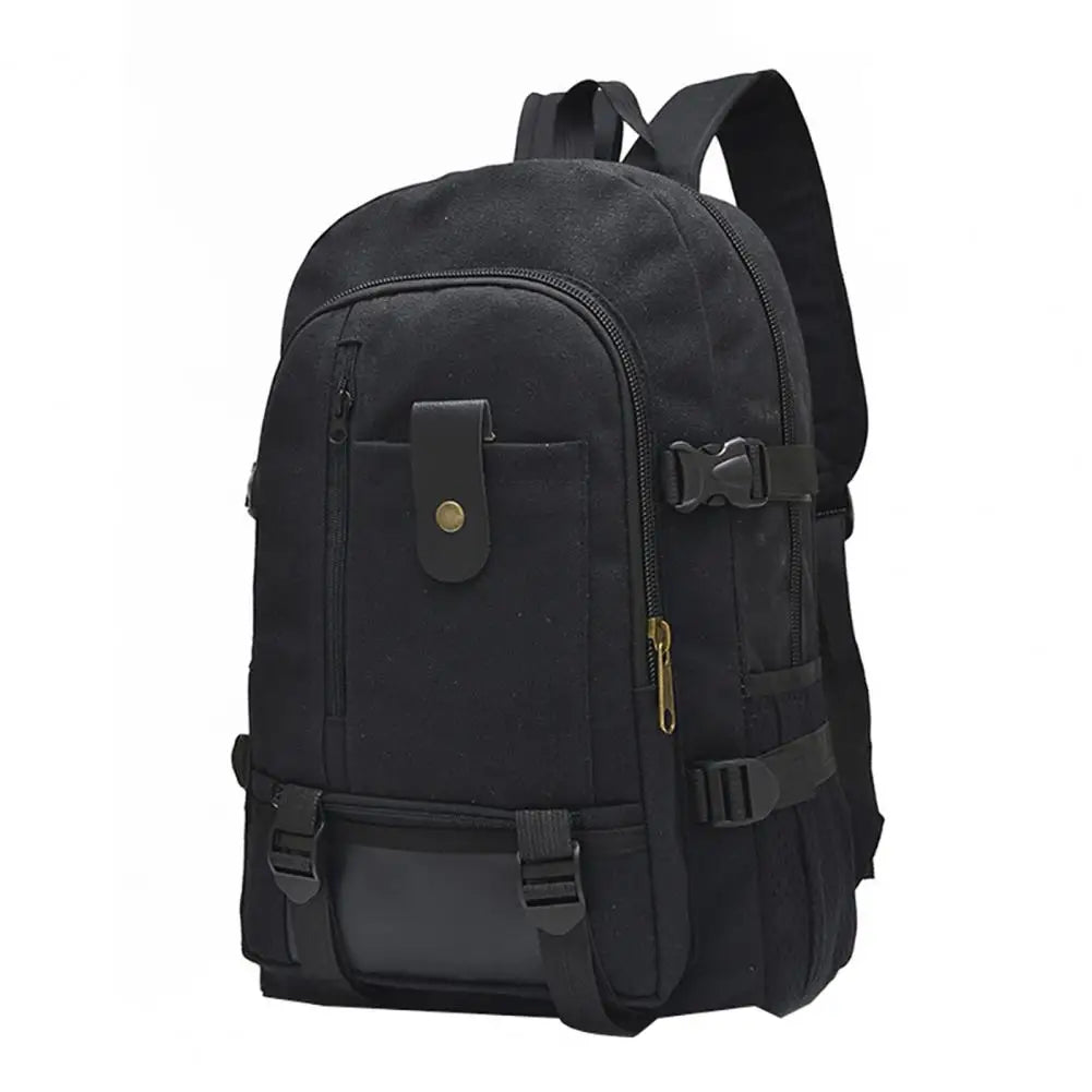 Practical Travel Backpack Portable Solid Rucksack Canvas Laptop Bag