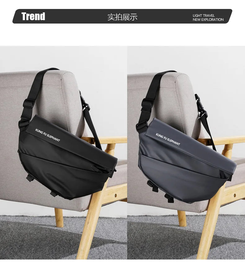 Waterproof Cross Body Bag Men Magnetic Messenger Bag