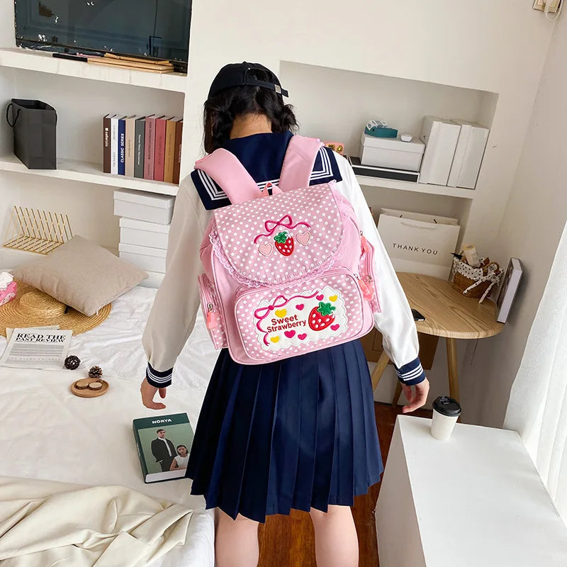 Preppy Style Children's School Bags Dot Backpack for Teenage Girls