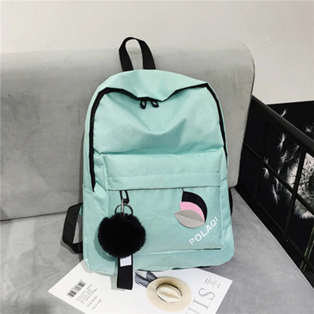 Preppy Style Pendant School Bags Teenage Girl Travel Backpack Women