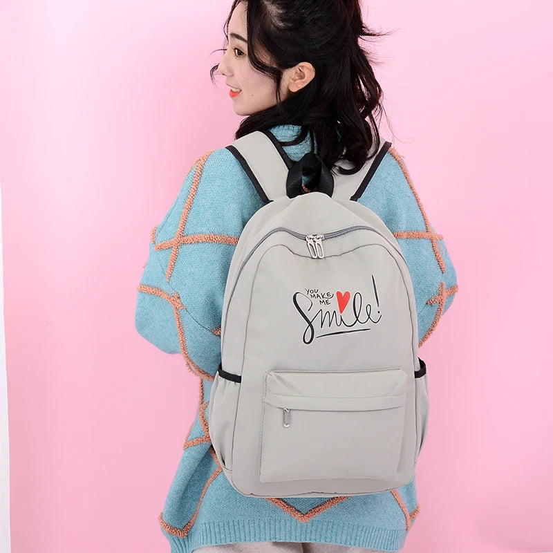 Preppy Style Women School Bag Travel Backpack For Girls