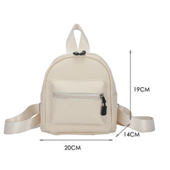 Preppy Style Leather Lychee Pattern Backpack Women School Rucksack
