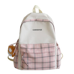 Preppy Style Waterproof Nylon Backpack for Teenage Girls