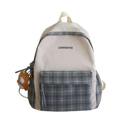 Preppy Style Waterproof Nylon Backpack for Teenage Girls