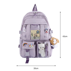 Preppy Style Nylon School Bags Large Capacity Zipper Daypacks
