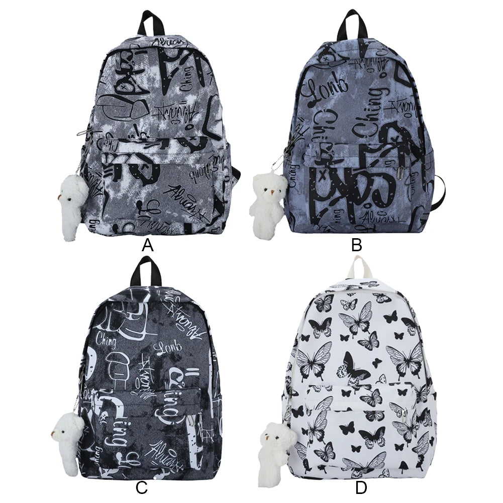 Preppy Style Women Printing Backpack Handbags Oxford Cloth