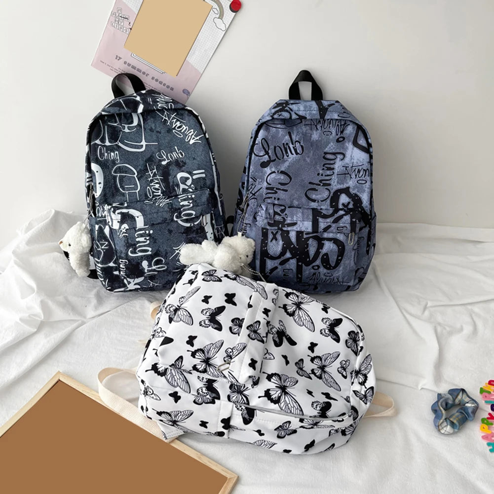 Preppy Style Women Printing Backpack Handbags Oxford Cloth