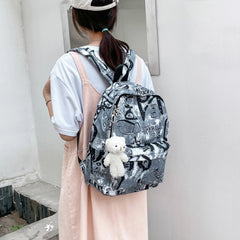 Preppy Style Women Printing Backpack Handbags Oxford Cloth