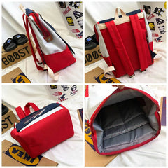 Preppy Women Student school bags Japanese Cartoon Anime Print Canvas backpacks